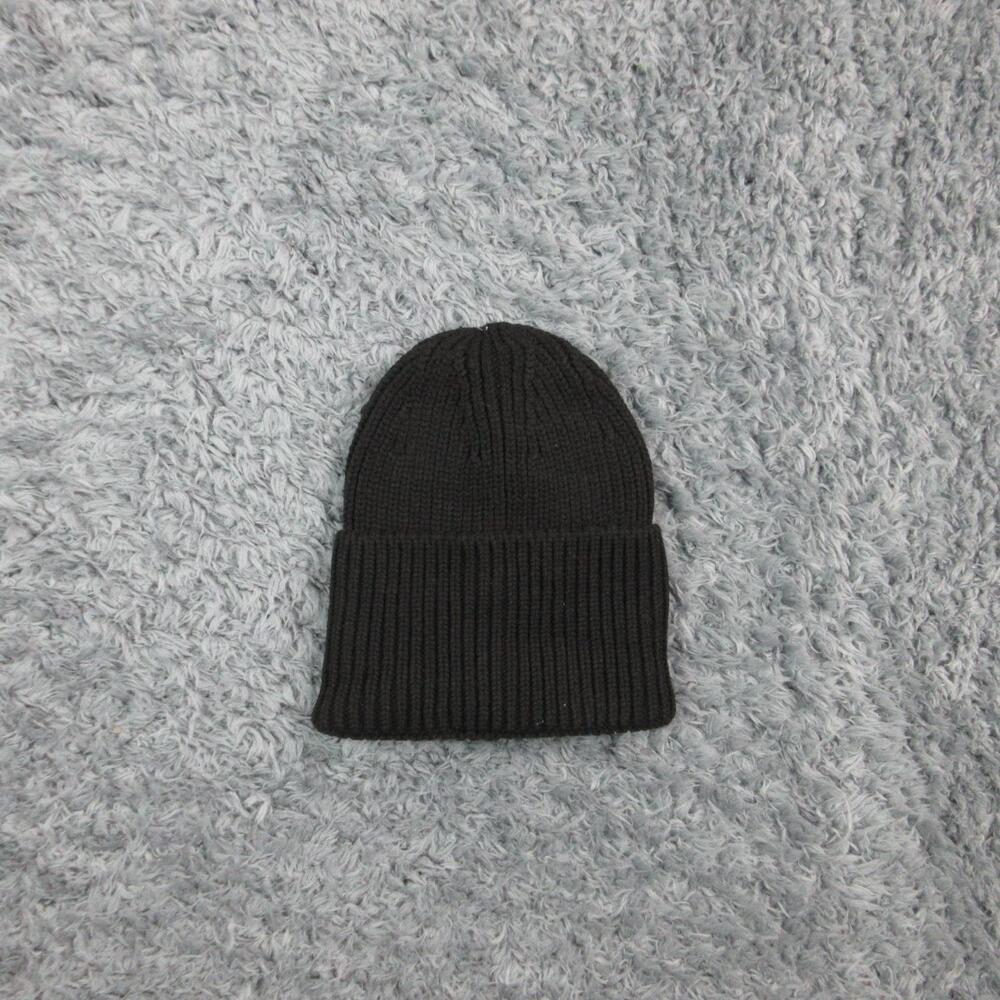 Atlantis Hat Beanie Cuffed Knit Black Polylana Recycled Polyester One Size NWT